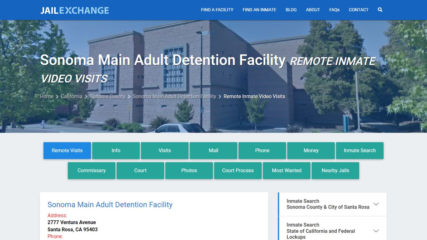 Video Visitation - Sonoma Main Adult Detention Facility, CA - Jail Exchange