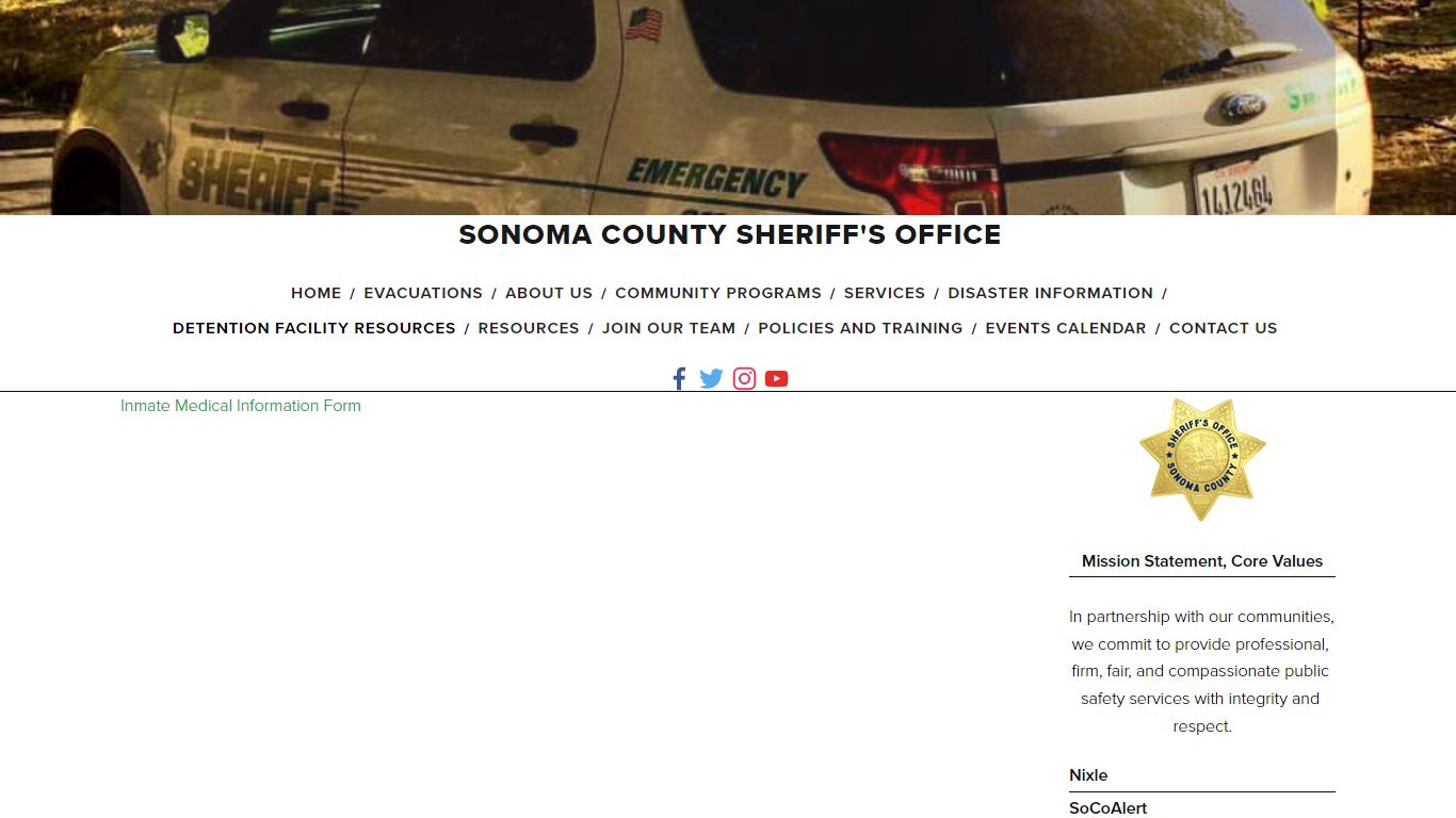 Inmate Medical Information — Sonoma County Sheriff's Office